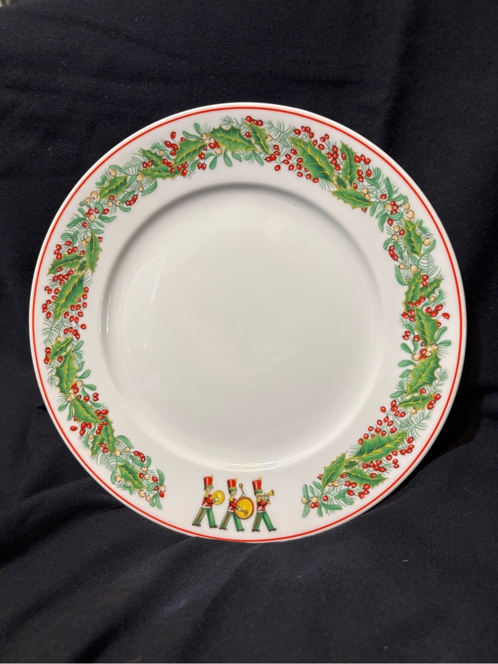 Vista Alegre Christmas Magic 10 1/2” Dinner Plate with Toy Soldier Band